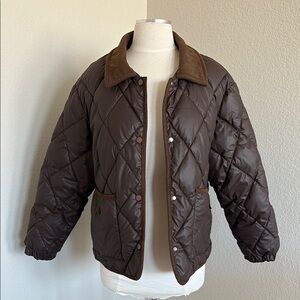 Brown Barn Jacket Quilted with Collar
